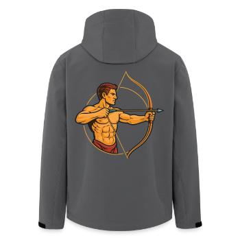 Archery Bow Target Arrow Archer Design - Men’s Recycled Softshell Jacket by Stanley/Stella - black - Back - AI Model Male 185 light (185cm)