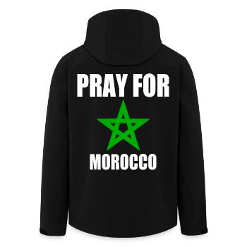 Pray for morocco - maroc - Veste softshell homme en polyester recyclé Stanley/Stella - noir - Dos - AI Model Male 185 light (185cm)