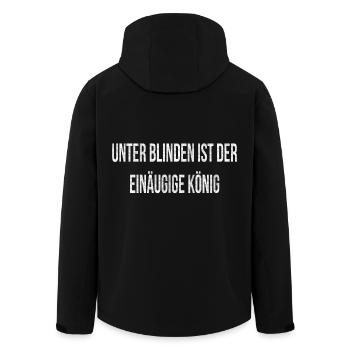 Unter Blinden ist der Einäugige König - Recycelte Männer Softshell-Jacke von Stanley/Stella - Schwarz - Hinten - AI Model Male 185 light (185cm)