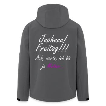 Juhu Freitag, ach stimmt ich bin ja Mutter - Recycelte Männer Softshell-Jacke von Stanley/Stella - Schwarz - Hinten - AI Model Male 185 light (185cm)