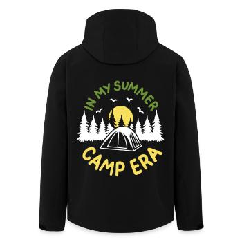 Camping Sommerlager Camper - Recycelte Männer Softshell-Jacke von Stanley/Stella - Schwarz - Hinten - AI Model Male 185 light (185cm)