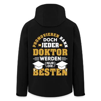 Doktor Arzt Doktortitel Medizin Promotion Geschenk - Recycelte Männer Softshell-Jacke von Stanley/Stella - Schwarz - Hinten - AI Model Male 185 light (185cm)