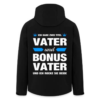Bonus Vater Papa Papi Stiefvater Vatertag Geschenk - Recycelte Männer Softshell-Jacke von Stanley/Stella - Schwarz - Hinten - AI Model Male 185 light (185cm)