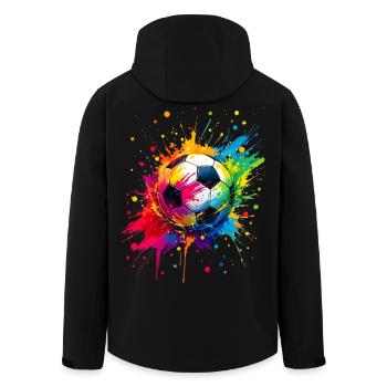 Foot football ballon fan passionné supporter - Veste softshell homme en polyester recyclé Stanley/Stella - noir - Dos - AI Model Male 185 light (185cm)