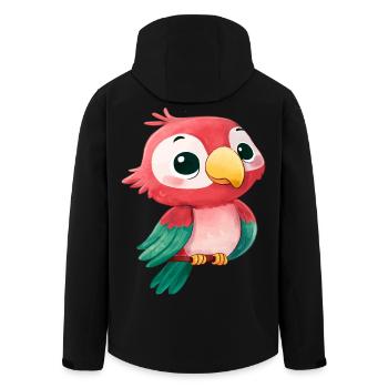 Niedlicher Kawaii Papagei – Bunter Cartoon Vogel Design - Recycelte Männer Softshell-Jacke von Stanley/Stella - Schwarz - Hinten - AI Model Male 185 light (185cm)