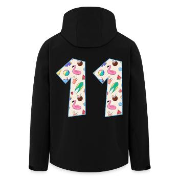 HOLIDAY NUMBER 11 YEARS SUMMER 11TH BIRTHDAY - Men’s Recycled Softshell Jacket by Stanley/Stella - black - Back - AI Model Male 185 light (185cm)
