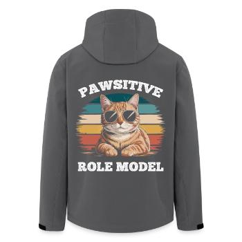Drôle de chat tigré Pawsitive modèle de rôle - Veste softshell homme en polyester recyclé Stanley/Stella - noir - Dos - AI Model Male 185 light (185cm)
