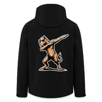 Stylish Dabbing Dromedary Design Gift - Men’s Recycled Softshell Jacket by Stanley/Stella - black - Back - AI Model Male 185 light (185cm)