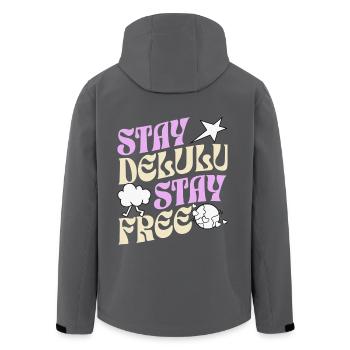 Stay Delulu stay free - Men’s Recycled Softshell Jacket by Stanley/Stella - black - Back - AI Model Male 185 light (185cm)