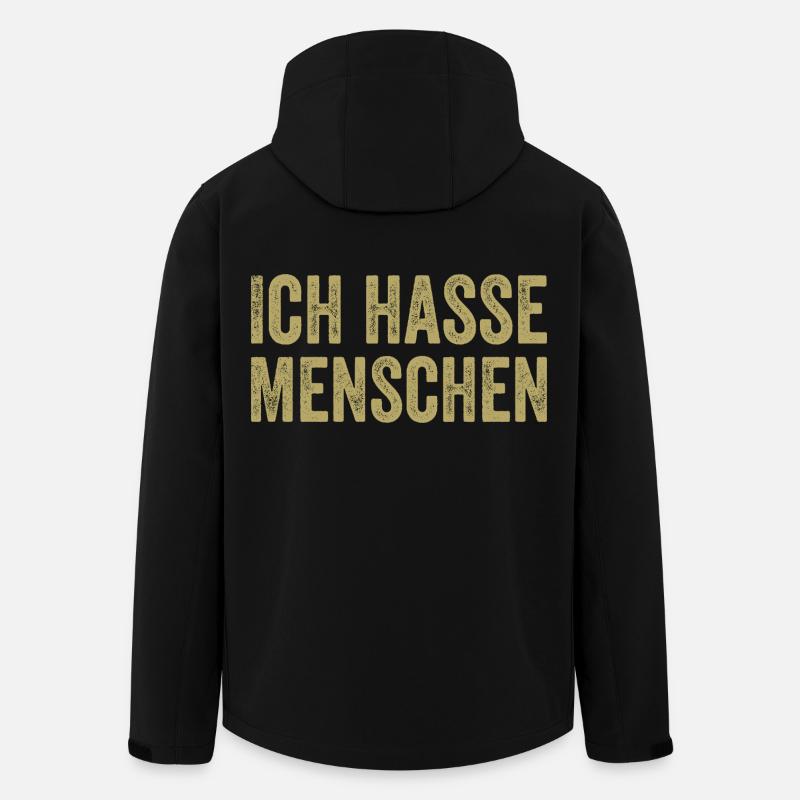 Ich hasse Menschen - Recycelte Männer Softshell-Jacke von Stanley/Stella - Schwarz