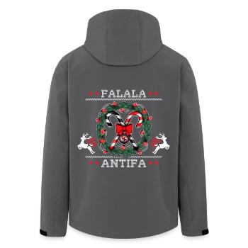 Ugly Christmas Sweater: FALALA ANTIFA! - Recycelte Männer Softshell-Jacke von Stanley/Stella - Schwarz - Hinten - AI Model Male 185 light (185cm)