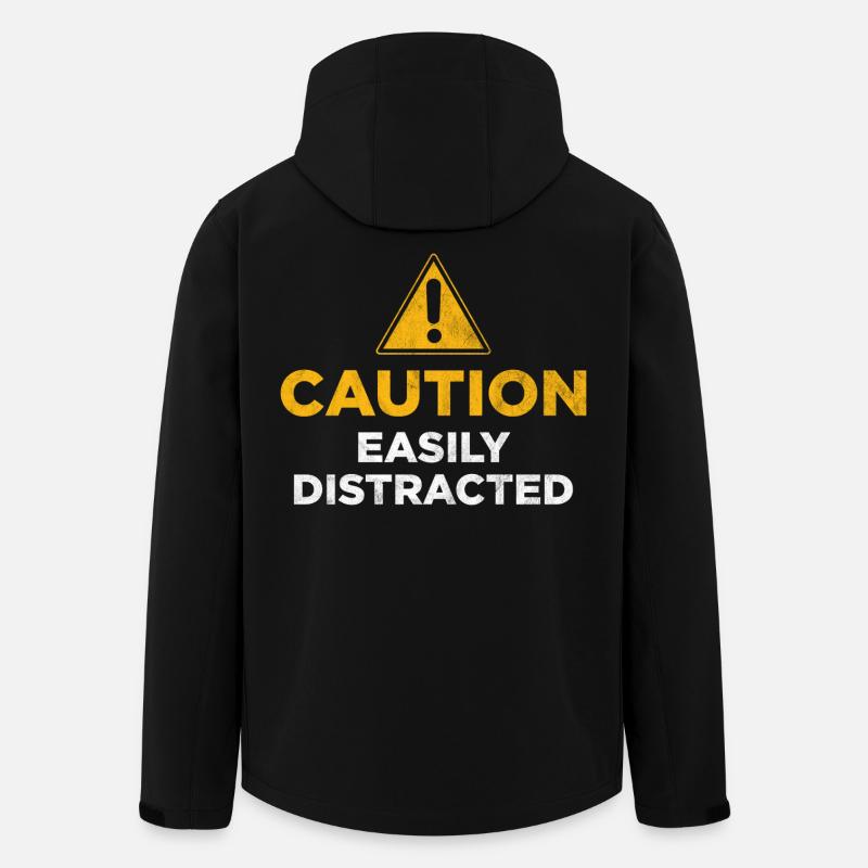 Attention Facilement distrait - Veste softshell homme en polyester recyclé Stanley/Stella - noir