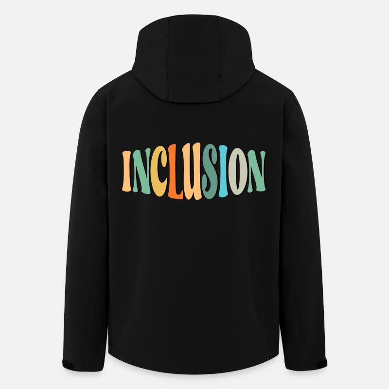 INCLUSION LETTERING - DIVERSITY - EQUALITY - Men’s Recycled Softshell Jacket by Stanley/Stella - black