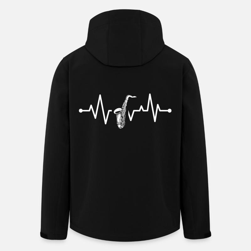 Herzschlag Saxophon - Recycelte Männer Softshell-Jacke von Stanley/Stella - Schwarz