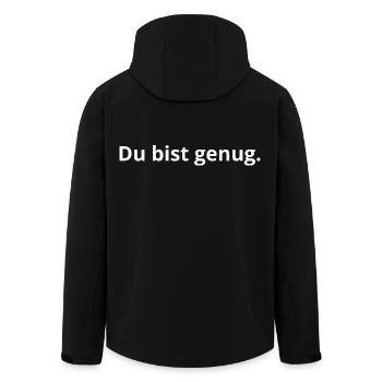 Du bist genug. - Recycelte Männer Softshell-Jacke von Stanley/Stella - Schwarz - Hinten - AI Model Male 185 light (185cm)