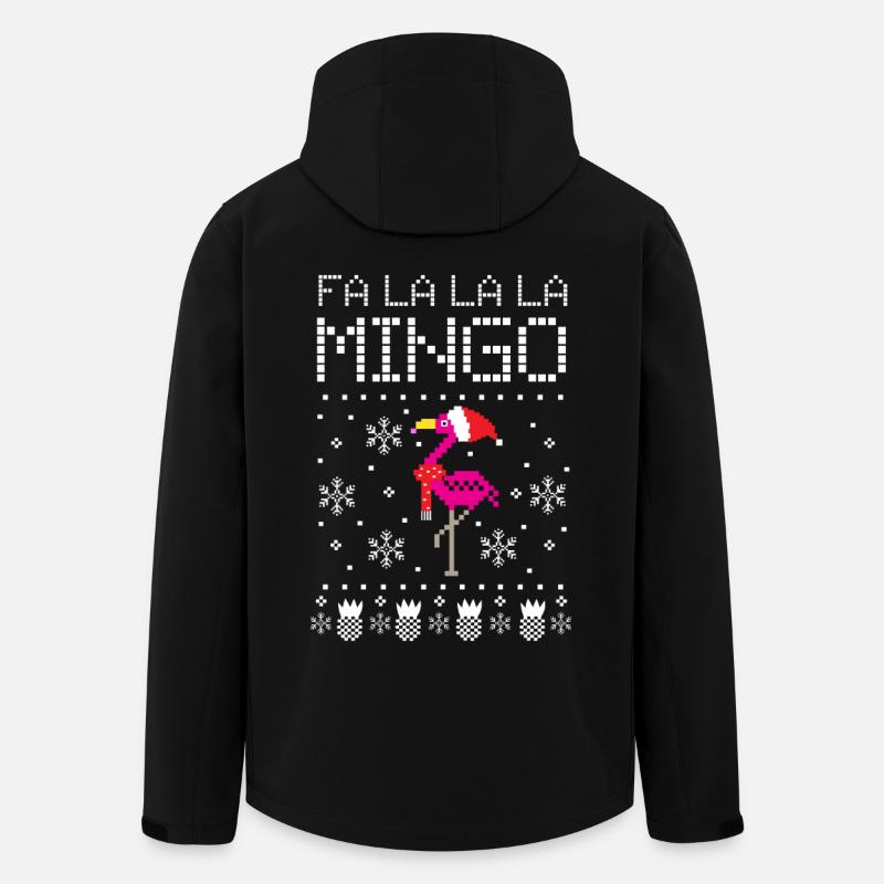 Noël Falalalamingo Flamingo - Veste softshell homme en polyester recyclé Stanley/Stella - noir