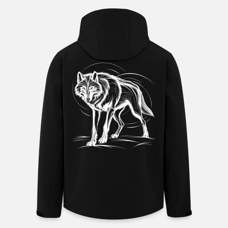 Wolf, white - Men’s Recycled Softshell Jacket by Stanley/Stella - black