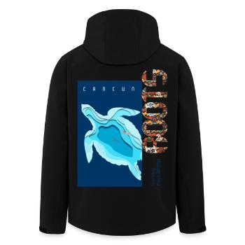 Sea turtle snorkeling Roots - Men’s Recycled Softshell Jacket by Stanley/Stella - black - Back - AI Model Male 185 light (185cm)