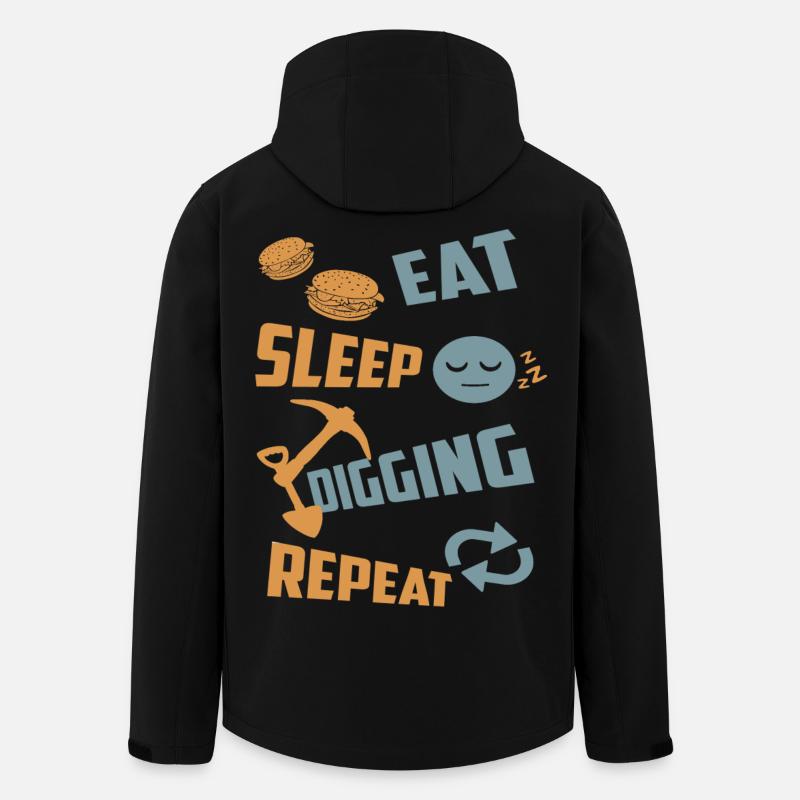 Eating, sleeping, digging, repeating - Men’s Recycled Softshell Jacket by Stanley/Stella - black