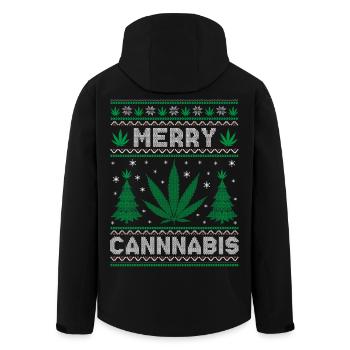 Joyeux Noël, Joyeux Cannabis - Veste softshell homme en polyester recyclé Stanley/Stella - noir - Dos - AI Model Male 185 light (185cm)