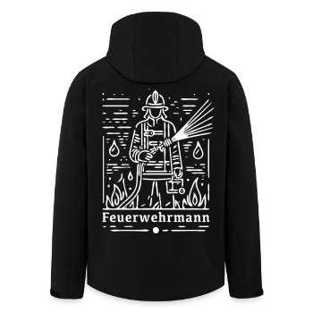 feuerwehrmann freiwillige feuerwehr verein feuer - Recycelte Männer Softshell-Jacke von Stanley/Stella - Schwarz - Hinten - AI Model Male 185 light (185cm)
