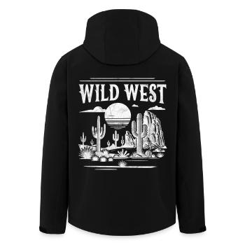 Wild West - Men’s Recycled Softshell Jacket by Stanley/Stella - black - Back - AI Model Male 185 light (185cm)