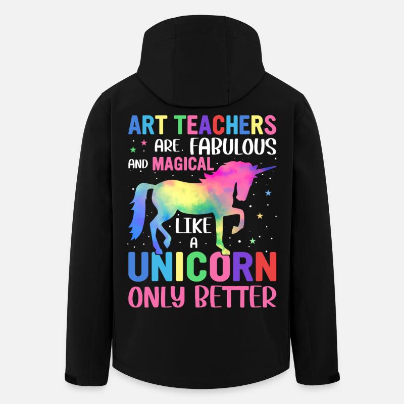 Bunte Einhorn-Kunst, die Lehrer lieben - Recycelte Männer Softshell-Jacke von Stanley/Stella - Schwarz