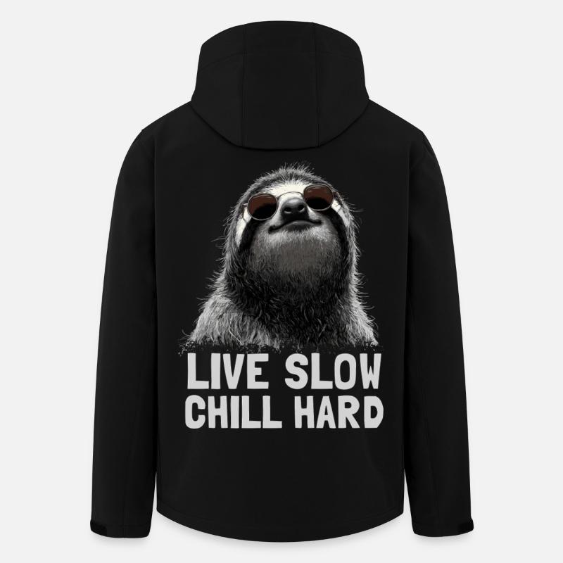 Chilled sloth with sunglasses - Men’s Recycled Softshell Jacket by Stanley/Stella - black