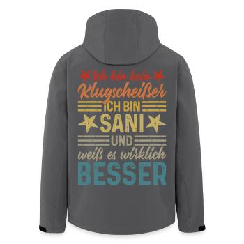 Sanitäter - Sanitäterin - Sani - Kein Klugscheißer - Recycelte Männer Softshell-Jacke von Stanley/Stella - Schwarz - Hinten - AI Model Male 185 light (185cm)