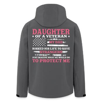 Fille d’un vétéran du drapeau américain Pink - Veste softshell homme en polyester recyclé Stanley/Stella - charbon - Dos - AI Model Male 185 light (185cm)