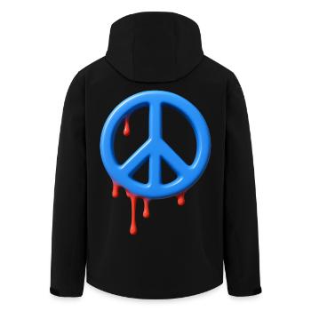 STOP WAR - peace & love - Men’s Recycled Softshell Jacket by Stanley/Stella - black - Back - AI Model Male 185 light (185cm)
