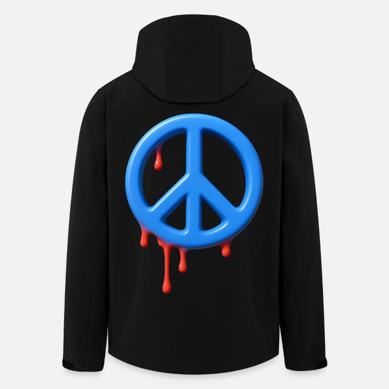 STOPP KRIEG – Frieden & Liebe - Recycelte Männer Softshell-Jacke von Stanley/Stella - Schwarz