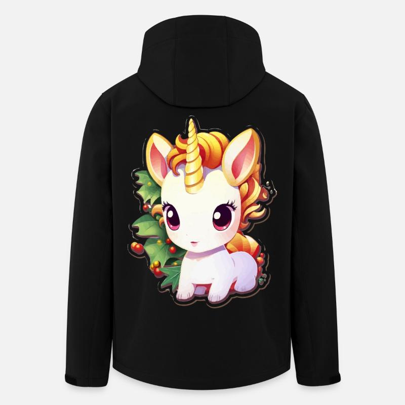 Einhorn im Festwald mit Mistel - Recycelte Männer Softshell-Jacke von Stanley/Stella - Schwarz