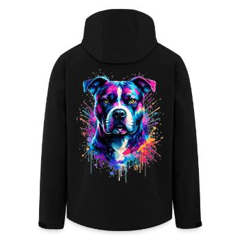 Terrier américain Staffordshire - Veste softshell homme en polyester recyclé Stanley/Stella - noir - Dos - AI Model Male 185 light (185cm)
