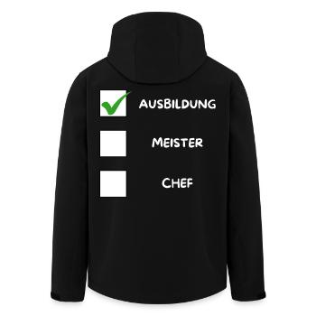 AZUBI (Meister) Checkliste - Recycelte Männer Softshell-Jacke von Stanley/Stella - Schwarz - Hinten - AI Model Male 185 light (185cm)