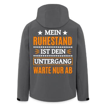 Funny pensioner saying - Men’s Recycled Softshell Jacket by Stanley/Stella - anthracite - Back - AI Model Male 185 light (185cm)