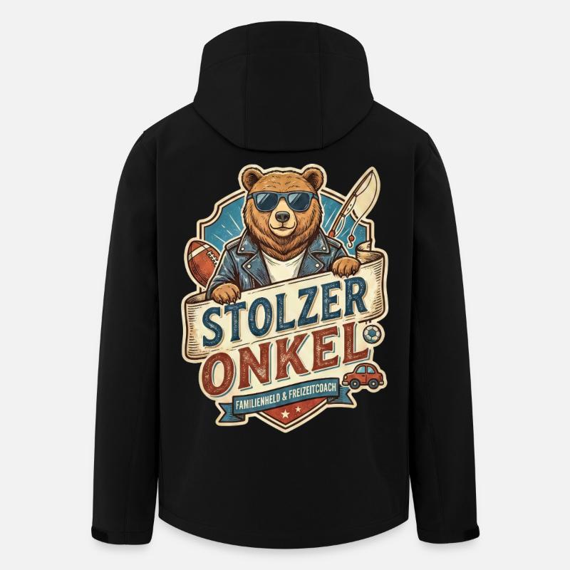 Stolzer Onkel Bär – Freizeitheld - Recycelte Männer Softshell-Jacke von Stanley/Stella - Schwarz