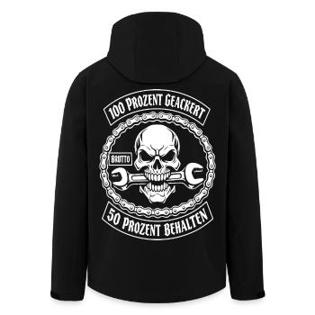 100 Prozent Geackert 50 Prozent Behalten - Recycelte Männer Softshell-Jacke von Stanley/Stella - Schwarz - Hinten - AI Model Male 185 light (185cm)