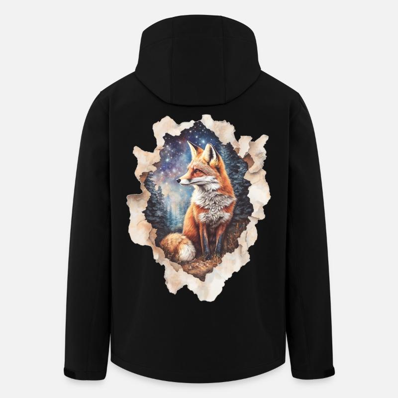 Fox Starry Sky - Men’s Recycled Softshell Jacket by Stanley/Stella - black