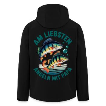 Angeln mit Papa - Recycelte Männer Softshell-Jacke von Stanley/Stella - Schwarz - Hinten - AI Model Male 185 light (185cm)