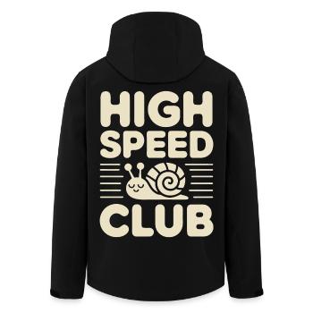 High Speed Club Schnecke - Recycelte Männer Softshell-Jacke von Stanley/Stella - Schwarz - Hinten - AI Model Male 185 light (185cm)