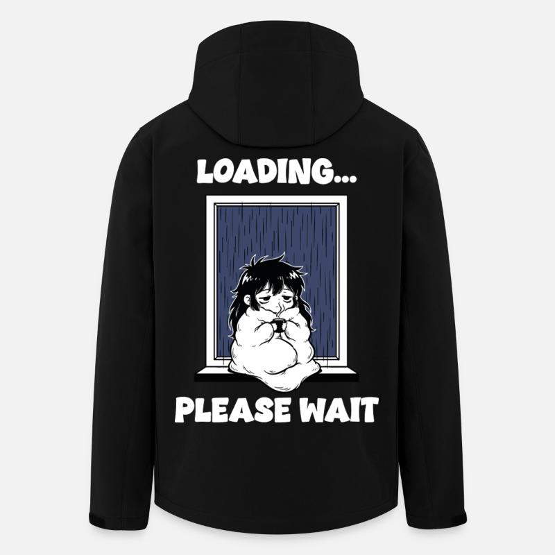 Pluie Loading Please Wait Manga Mood - Veste softshell homme en polyester recyclé Stanley/Stella - noir