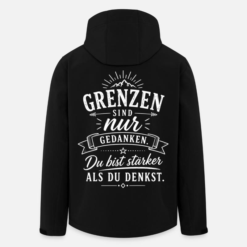Grenzen sind nur Gedanken - Recycelte Männer Softshell-Jacke von Stanley/Stella - Schwarz