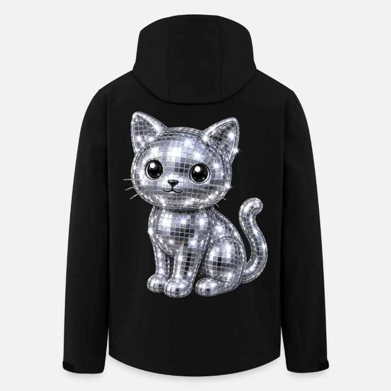 Cat Disco Glitter - Men’s Recycled Softshell Jacket by Stanley/Stella - black