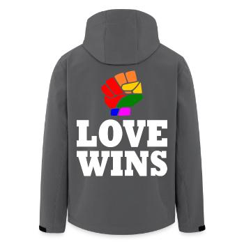 Love wins - Veste softshell homme en polyester recyclé Stanley/Stella - noir - Dos - AI Model Male 185 light (185cm)