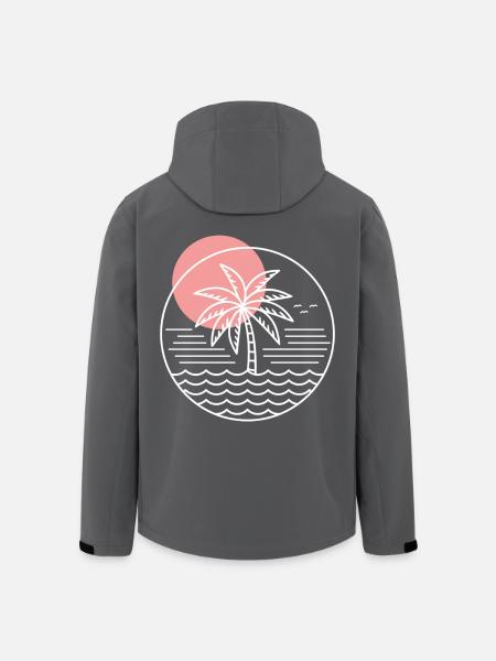 Palm Tree Circle - Men’s Recycled Softshell Jacket by Stanley/Stella - black