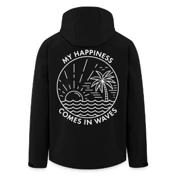 Mon bonheur vient par vagues - Veste softshell homme en polyester recyclé Stanley/Stella - noir - Dos - AI Model Male 185 light (185cm)