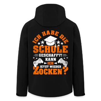 Abitur Abschluss Grundschule Realschule Geschenk - Recycelte Männer Softshell-Jacke von Stanley/Stella - Schwarz - Hinten - AI Model Male 185 light (185cm)