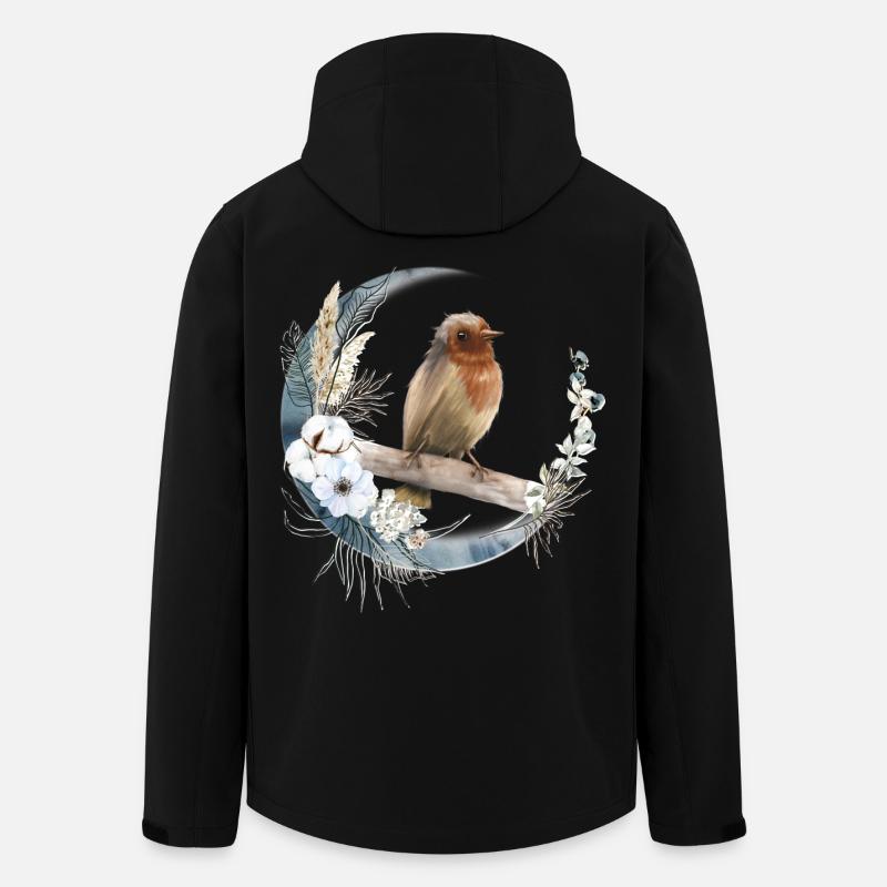 Robin Bird Friend Gift - Men’s Recycled Softshell Jacket by Stanley/Stella - black