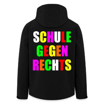 Schule gegen rechts - Recycelte Männer Softshell-Jacke von Stanley/Stella - Schwarz - Hinten - AI Model Male 185 light (185cm)